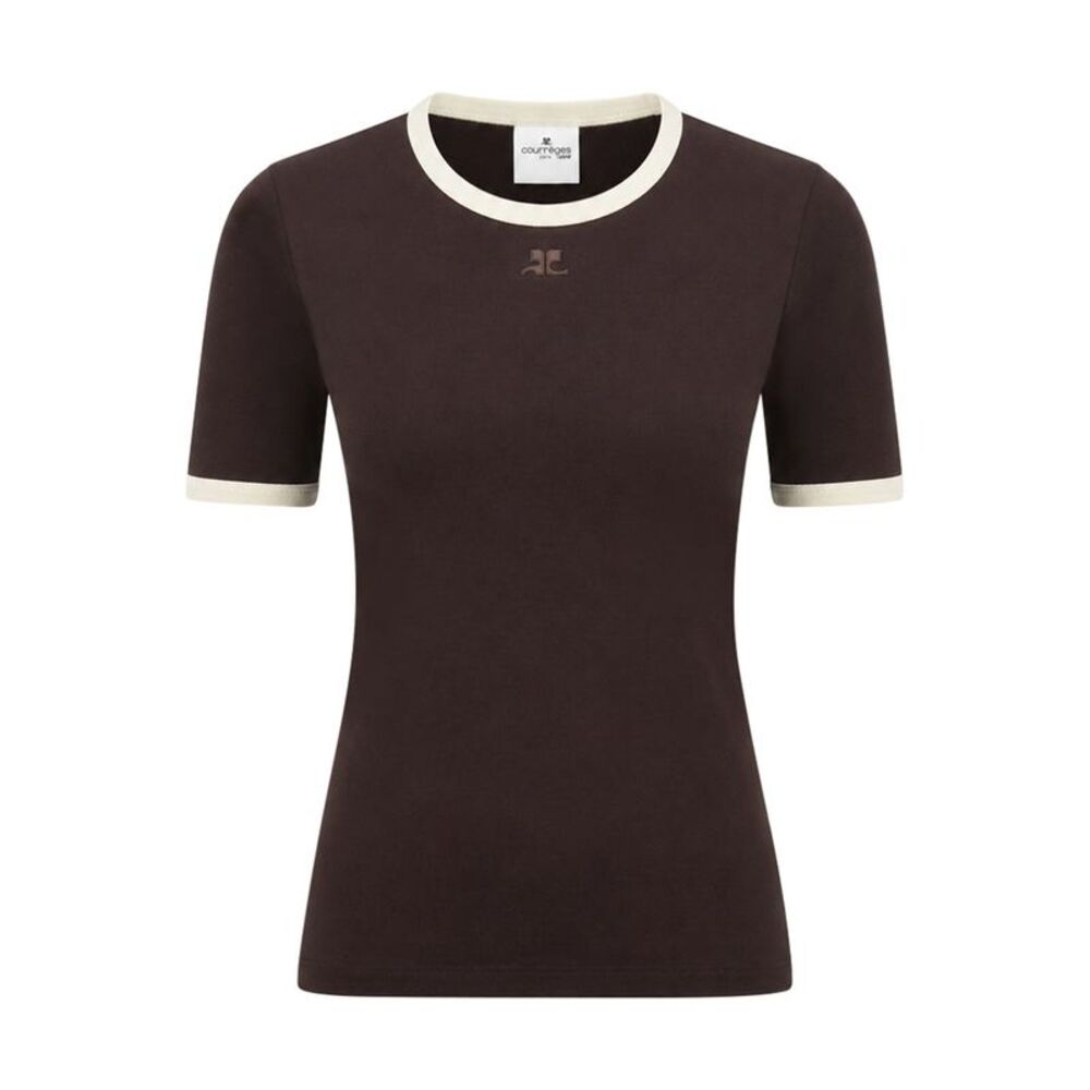 Courreges Women T-Shirt With Contrasting Trim